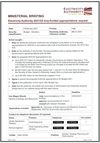 Levy-funded appropriations 2021/22 - Ministerial request