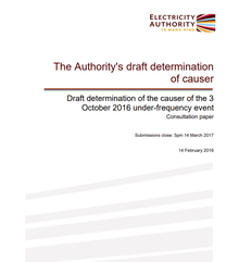 Draft determination of causer 3 October 2016 under-frequency event