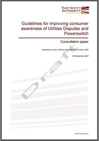 Draft guidelines for improving consumer awareness of Utilities Disputes and Powerswitch - consultation paper