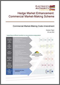 Commercial market-making scheme: Code amendment - decision paper