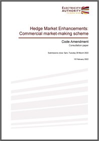 Commercial market-making scheme: Code amendment - consultation paper