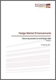 Hedge market enhancements securing access to exchange data - decision paper