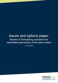 Issues paper - Review of forecasting provisions for intermittent generators in the spot market
