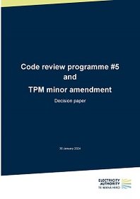 Code review programme #5 - decision paper