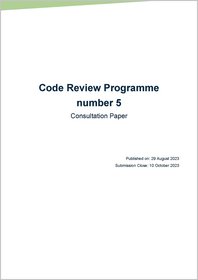 Code review programme #5 - consultation paper