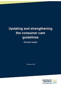Preferred option to update and strengthen the Consumer Care Guidelines - decision paper