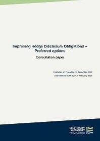 Hedge disclosure obligations preferred options - Consultation paper