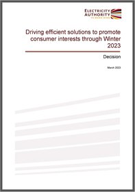 Driving efficient solutions to promote consumer interests through winter 2023 - decision paper
