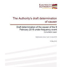Draft determination of causer 9 February 2018 under-frequency event