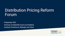 Distribution pricing forums - Presentation slides