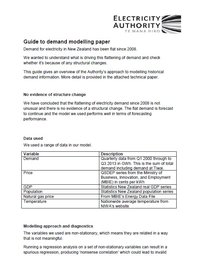 Guide to demand modelling paper