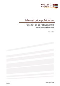 Manual price publication - Period 31 on 26 February 2013