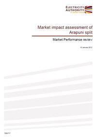 Market impact assessment of Arapuni split