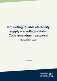 Promoting reliable electricity supply - a voltage-related Code amendment proposal
