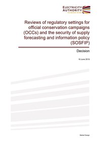 Review of regulatory settings for official conservation campaigns OCCs and the SOSFIP decision