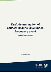 Draft determination of causer - 30 June 2023 UFE - consultation paper