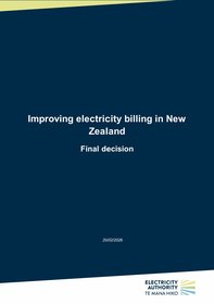 Improving electricity billing in New Zealand - Final decision