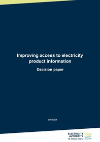 Improving access to electricity product information - Decision paper