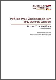 Inefficient price discrimination in very large electricity contracts - consultation paper