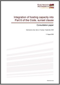 Integration of hosting capacity into Part 6 of the Code, sunset clause - consultation paper