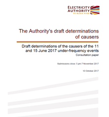Draft determinations of the causers of the 11 and 15 June 2017 UFEs