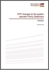 Real-time pricing policy statement - decision paper