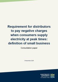 Requiring distributors to pay a rebate when consumers supply electricity at peak times: definition of a small business - Consultation paper
