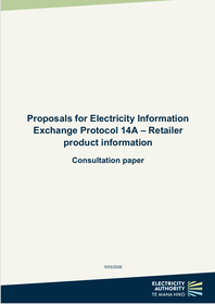 Electricity Information Exchange Protocol 14A - Consultation paper