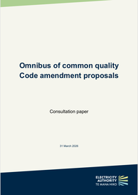 Omnibus of common quality Code amendment proposals - Consultation paper