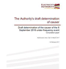 Draft determination of causer 8 September 2016 under-frequency event