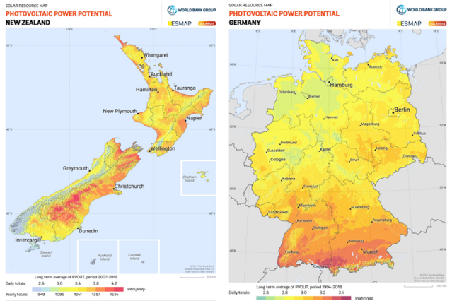 Solar power potential New Zealand