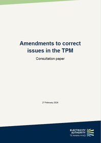 Consultation paper - Amendments to correct issues in the TPM