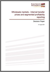 Internal transfer prices and segmented profitability reporting - decision paper