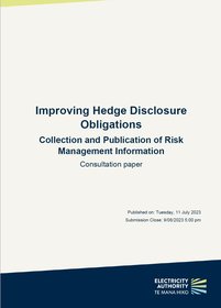 Consultation paper -  Improving Hedge Disclosure Obligations