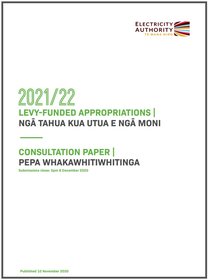 Levy-funded appropriations 2021/22 - consultation paper