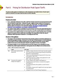 Pricing for distribution peak export tariffs – Distribution Pricing Practice Note Chapter 6