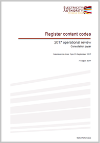 Operational review of register content codes - Consultation paper