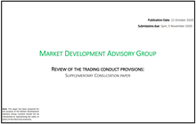 MDAG Supplementary consultation on trading conduct provisions