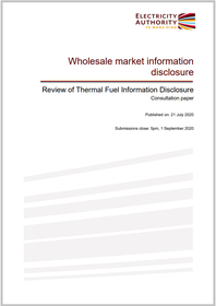 Consultation paper - Wholesale market thermal fuels information disclosure