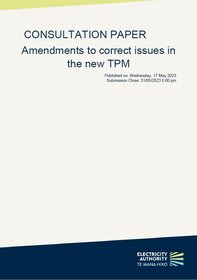 Consultation paper-Amendments to correct issues in new TPM